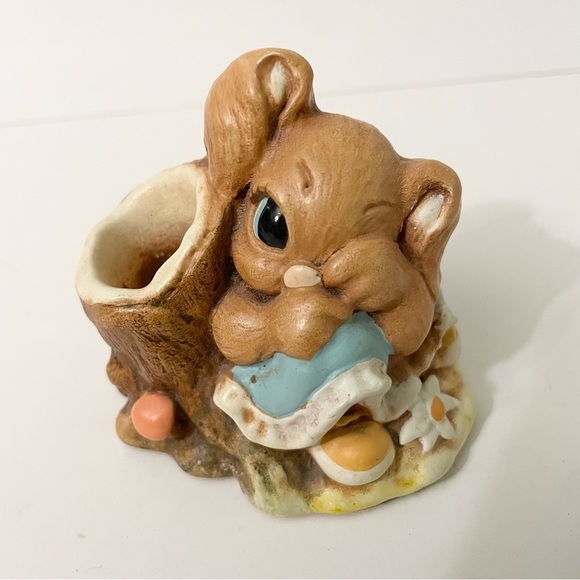 Vintage Woodlander Tinker Ware Stoneware Sally Bunny Rabbit Figurine - Picture 7 of 11